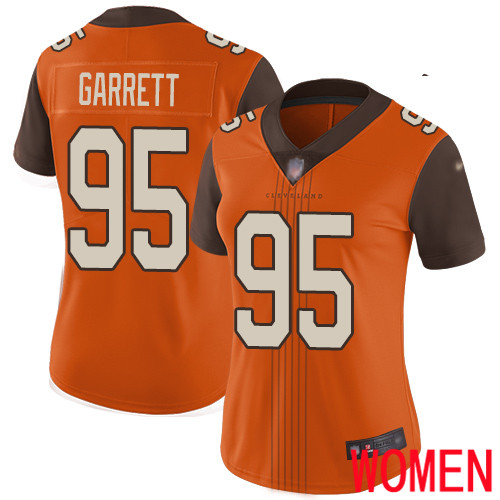 Cleveland Browns Myles Garrett Women Orange Limited Jersey #95 NFL Football City Edition->women nfl jersey->Women Jersey
